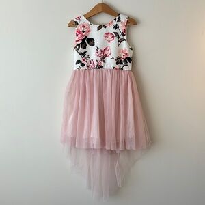 Floral Pink Kids Formal Dress